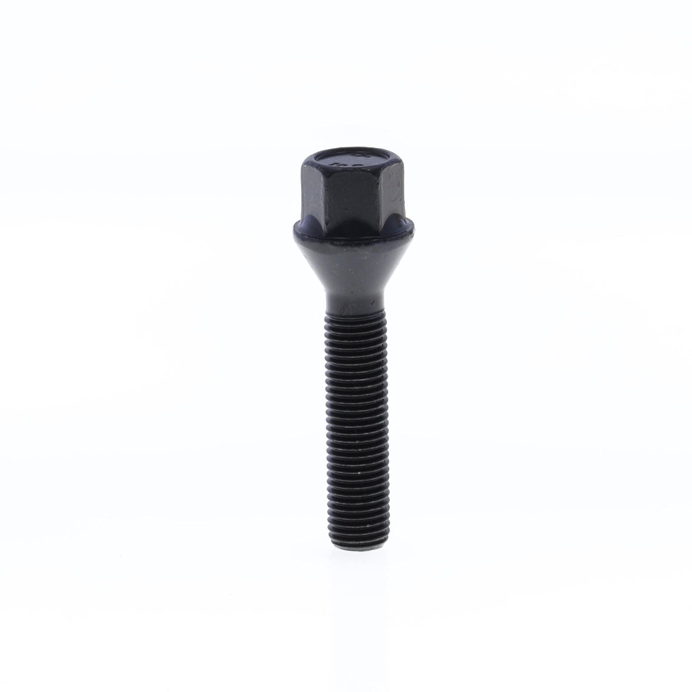 Cone Seat Lug Bolt for wheel spacers M12x1.5x50 SW17 with Black Galvanisation