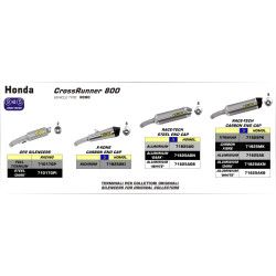 Silencieux Arrow Race Tech Aluminium embout carbone, Honda 800 Crossrunner 2015-20