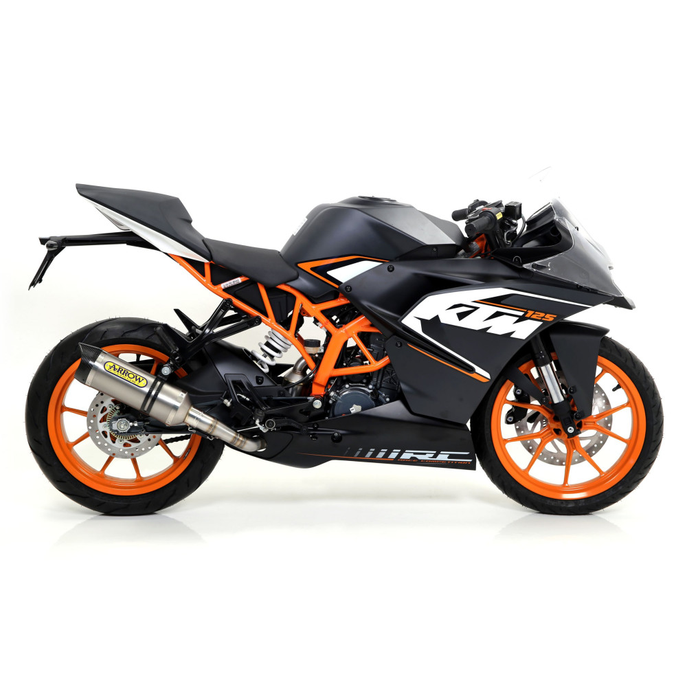 Silencieux Arrow Thunder Titane embout carbone, KTM RC 125 2014-16