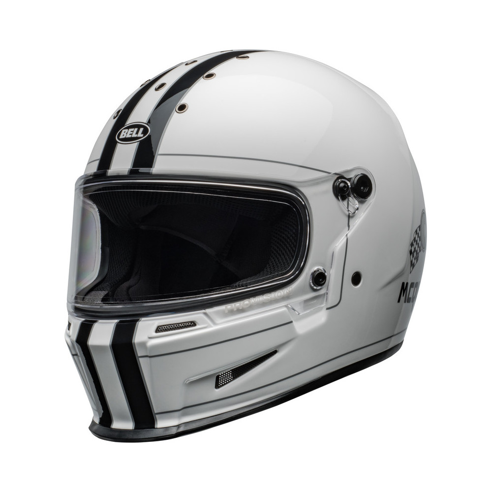 Casque BELL Eliminator - Steve McQueen Gloss White BELL 1 - AVSmoto Racing Parts 