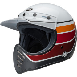 Casque BELL Moto-3 - RSD Saddleback Satin/Gloss White/Black BELL 1 - AVSmoto Racing Parts 