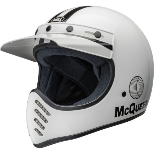 Casque BELL Moto-3 - Steve McQueen Gloss White/Black BELL 1 - AVSmoto Racing Parts 