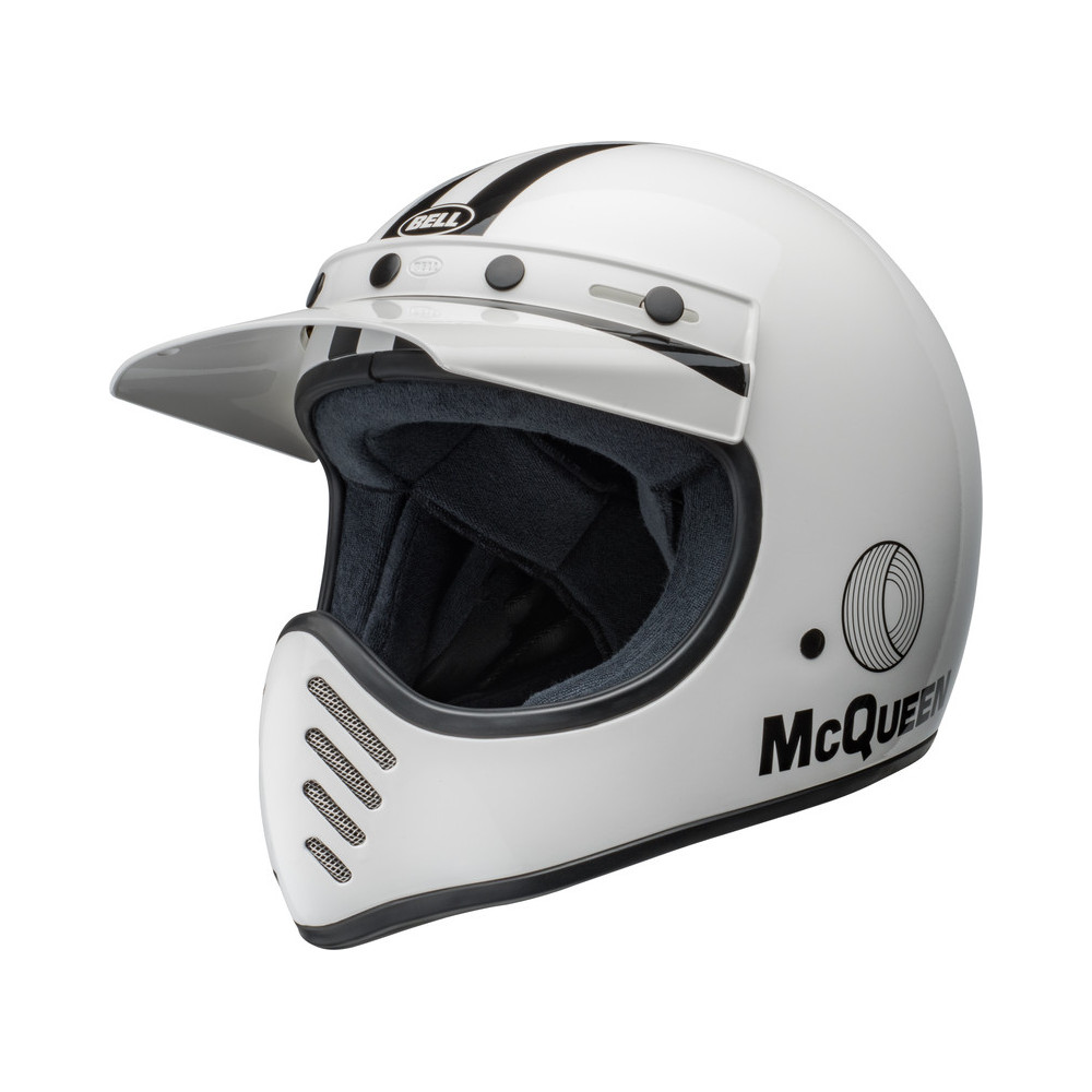 Casque BELL Moto-3 - Steve McQueen Gloss White/Black BELL 1 - AVSmoto Racing Parts 