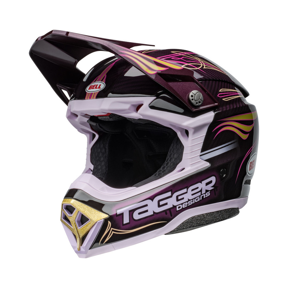 Casque BELL Moto-10 Spherical - Tagger Purple Haze Gloss Purple/Gold BELL 1 - AVSmoto Racing Parts 