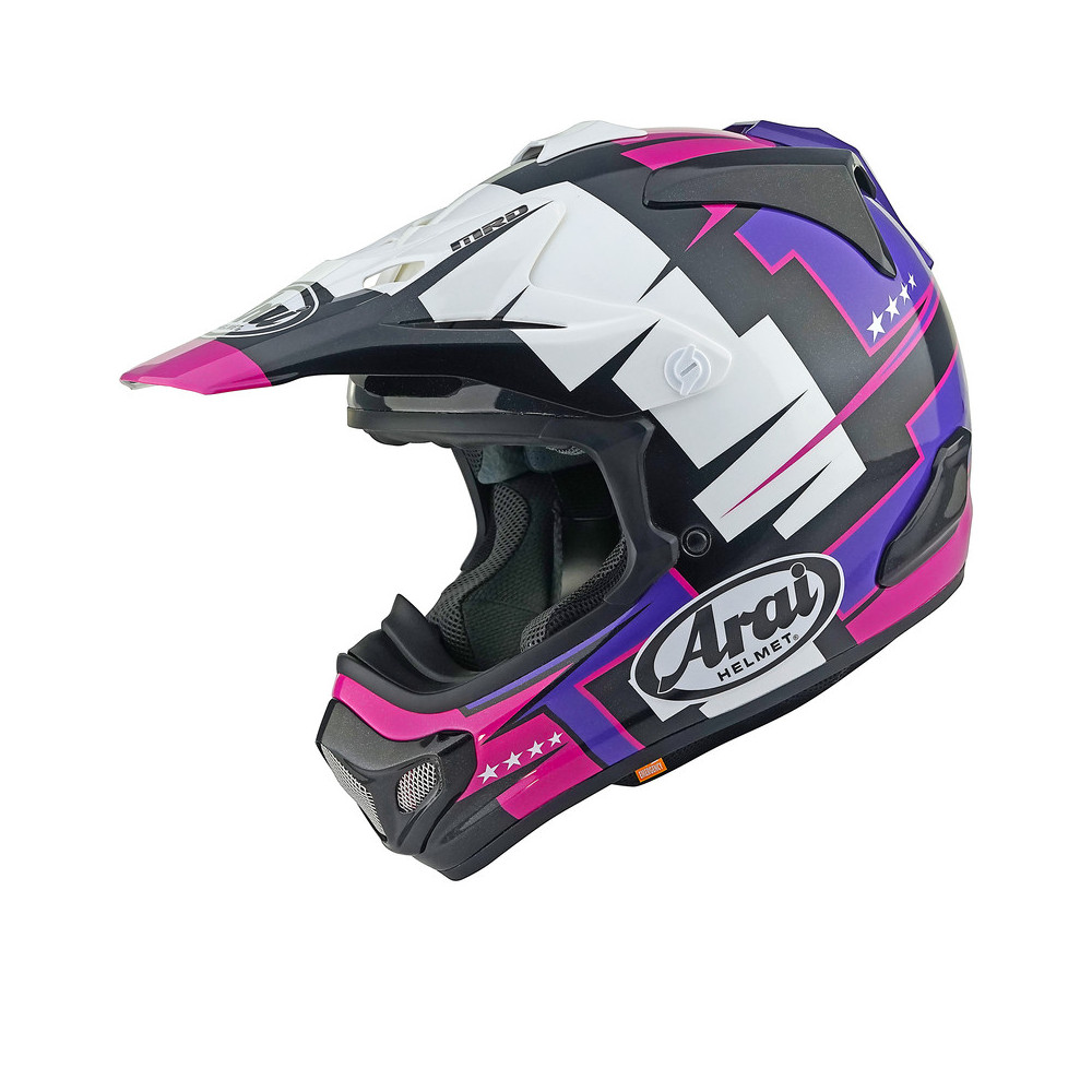 Casque ARAI MX-V EVO Battle - Violet ARAI 1 - AVSmoto Racing Parts 