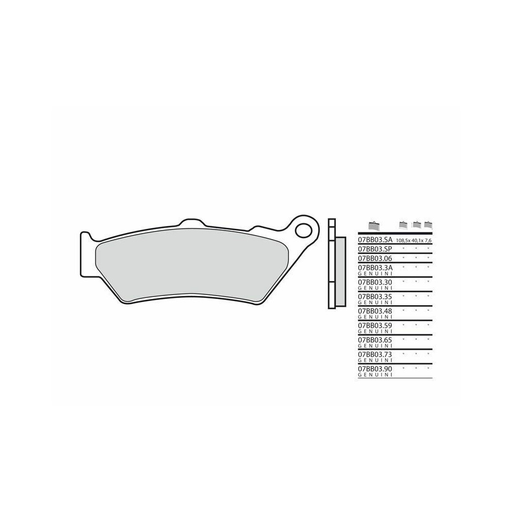 Plaquettes de frein BREMBO route métal fritté - 07BB03SP