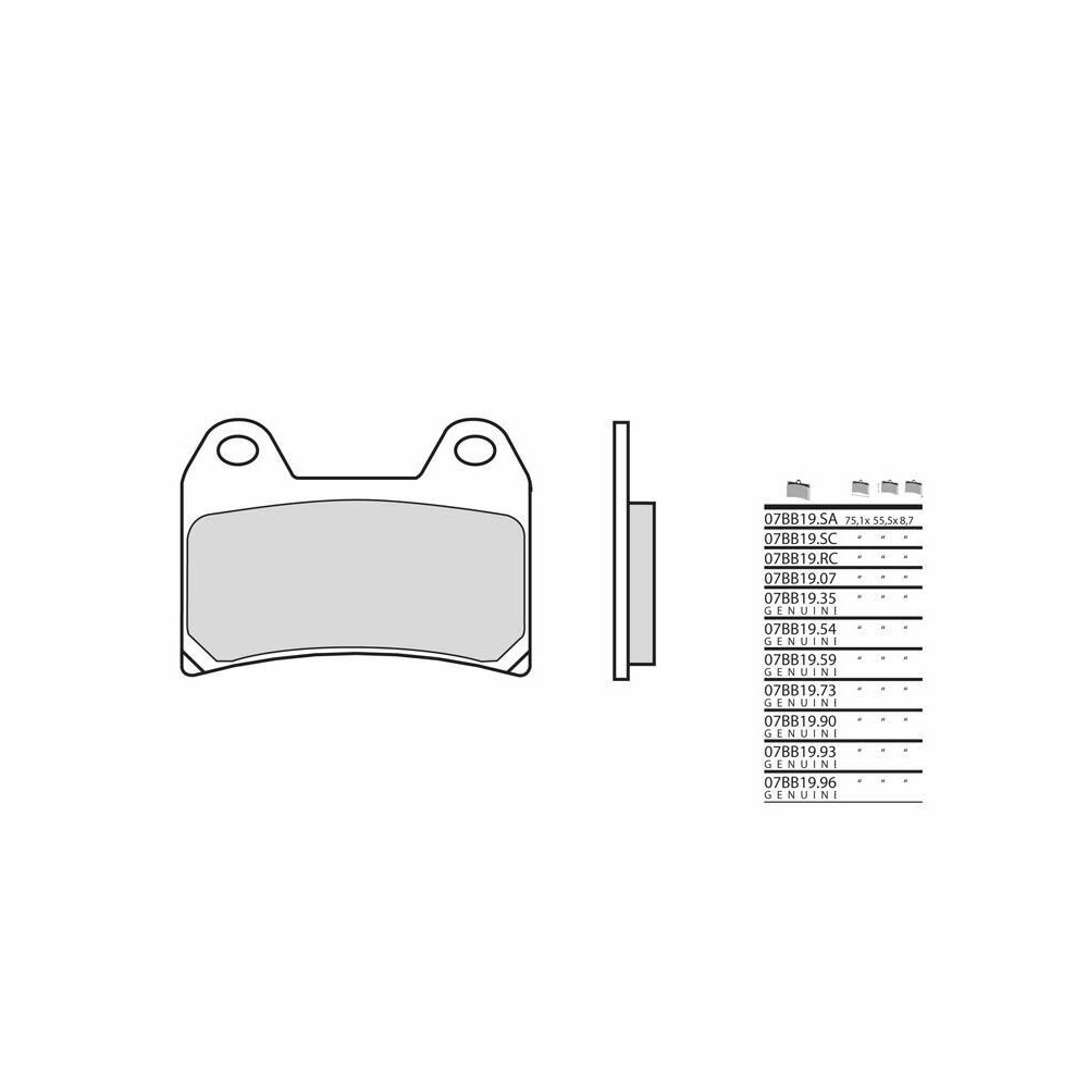 Plaquettes de frein BREMBO carbone céramique - 07BB19RC