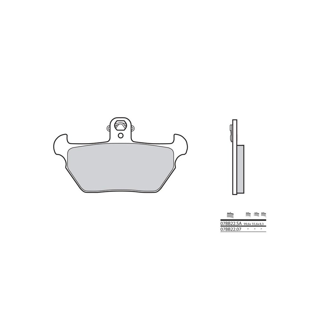 Plaquettes de frein BREMBO route métal fritté - 07BB22LA