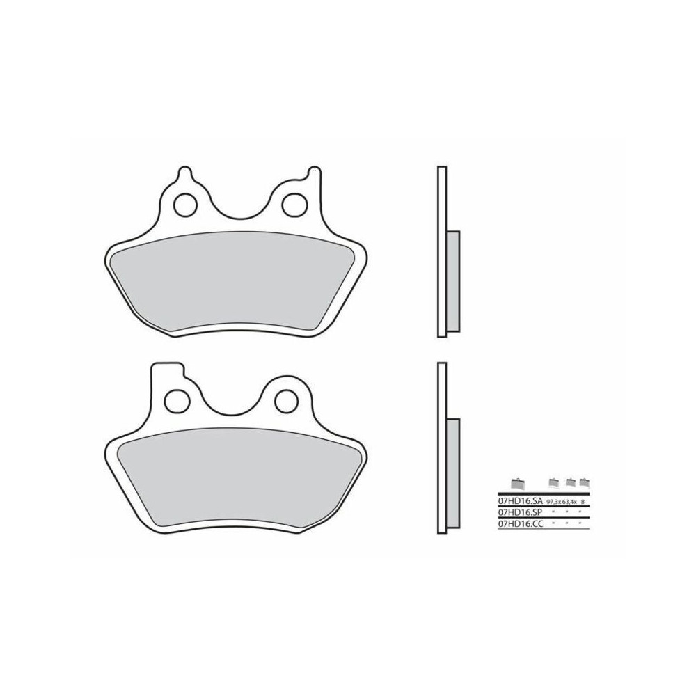 Plaquettes de frein BREMBO route métal fritté - 07HD16SA