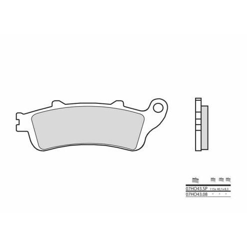 Plaquettes de frein BREMBO route métal fritté - 07HO43SP