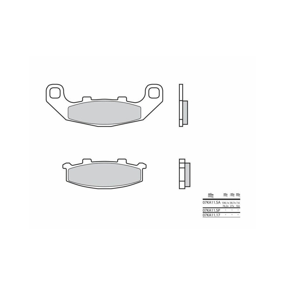 Plaquettes de frein BREMBO route métal fritté - 07KA11SP