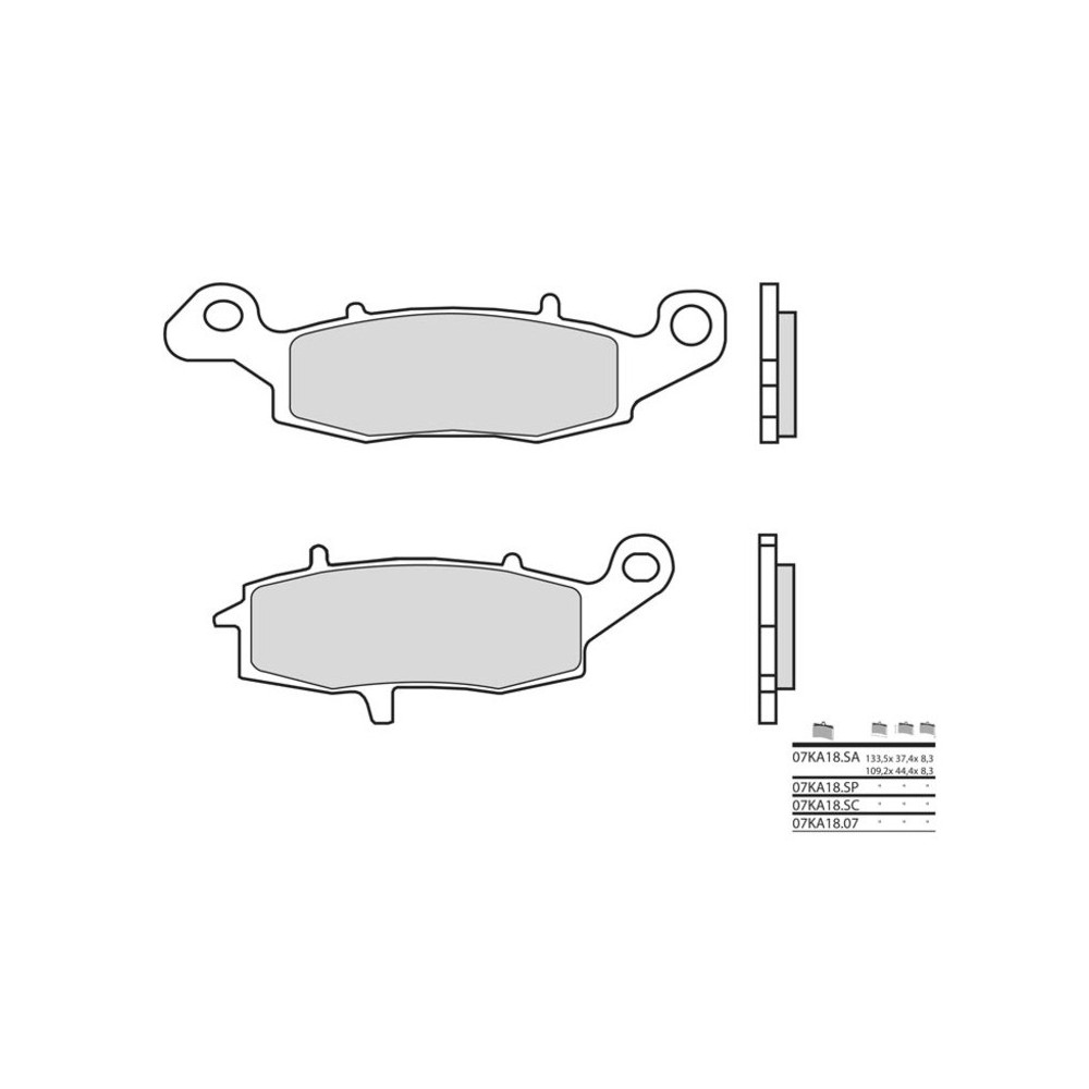 Plaquettes de frein BREMBO route métal fritté - 07KA18LA