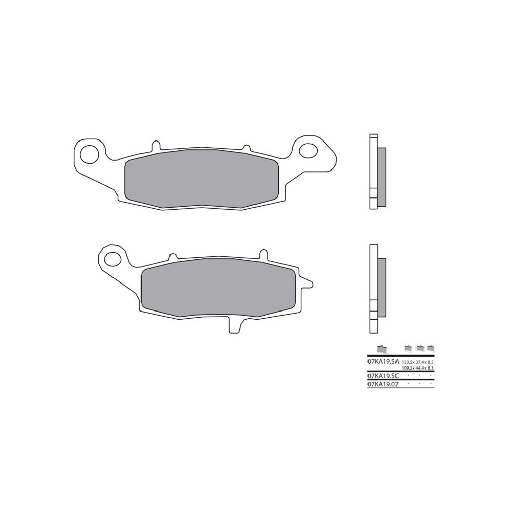 Plaquettes de frein BREMBO route métal fritté - 07KA19LA