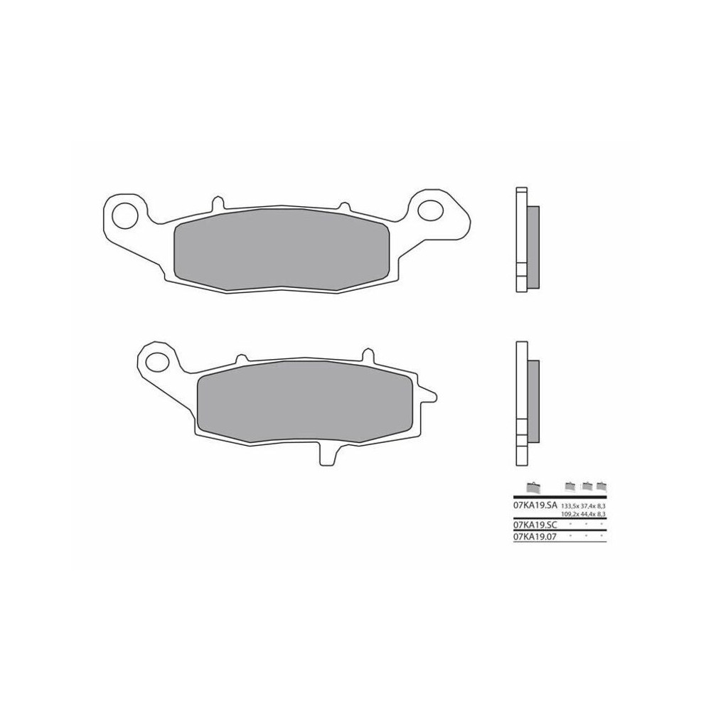 Plaquettes de frein BREMBO route métal fritté - 07KA19SA