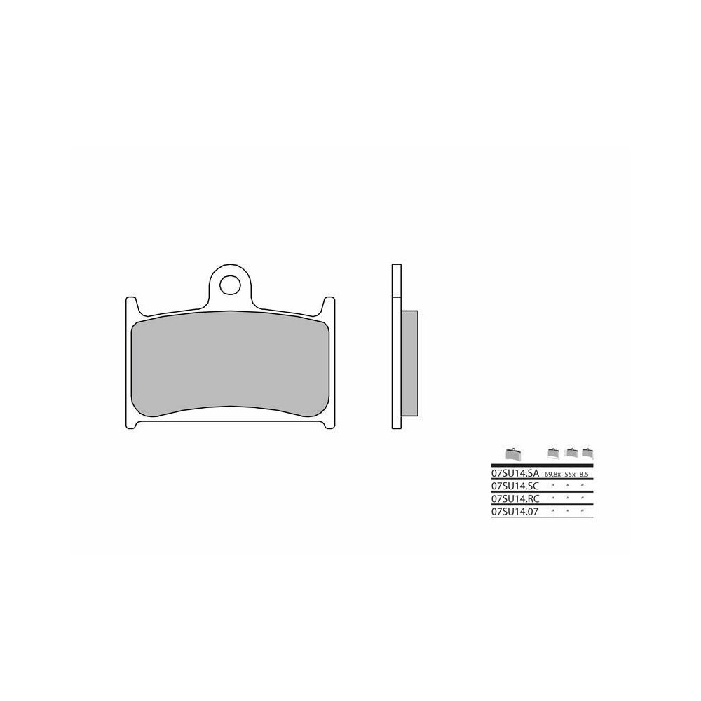 Plaquettes de frein BREMBO route métal fritté - 07SU14SA