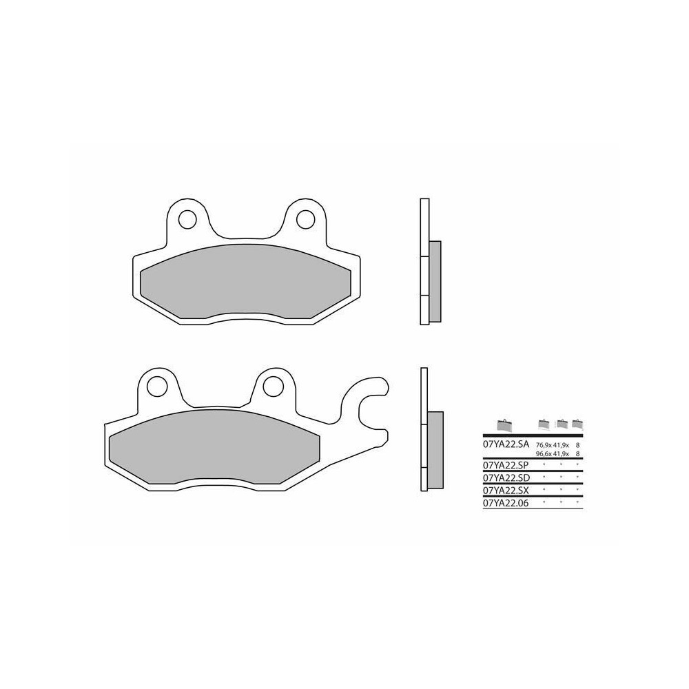 Plaquettes de frein BREMBO route métal fritté - 07YA22SA