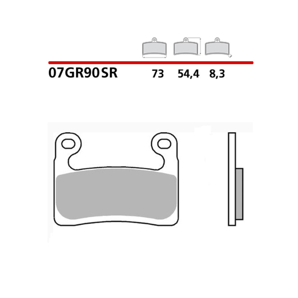 Plaquettes de frein BREMBO route/sport métal fritté - 07GR90SR