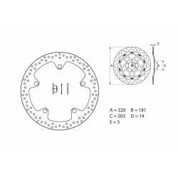 Disque de frein BREMBO Serie Oro rond fixe