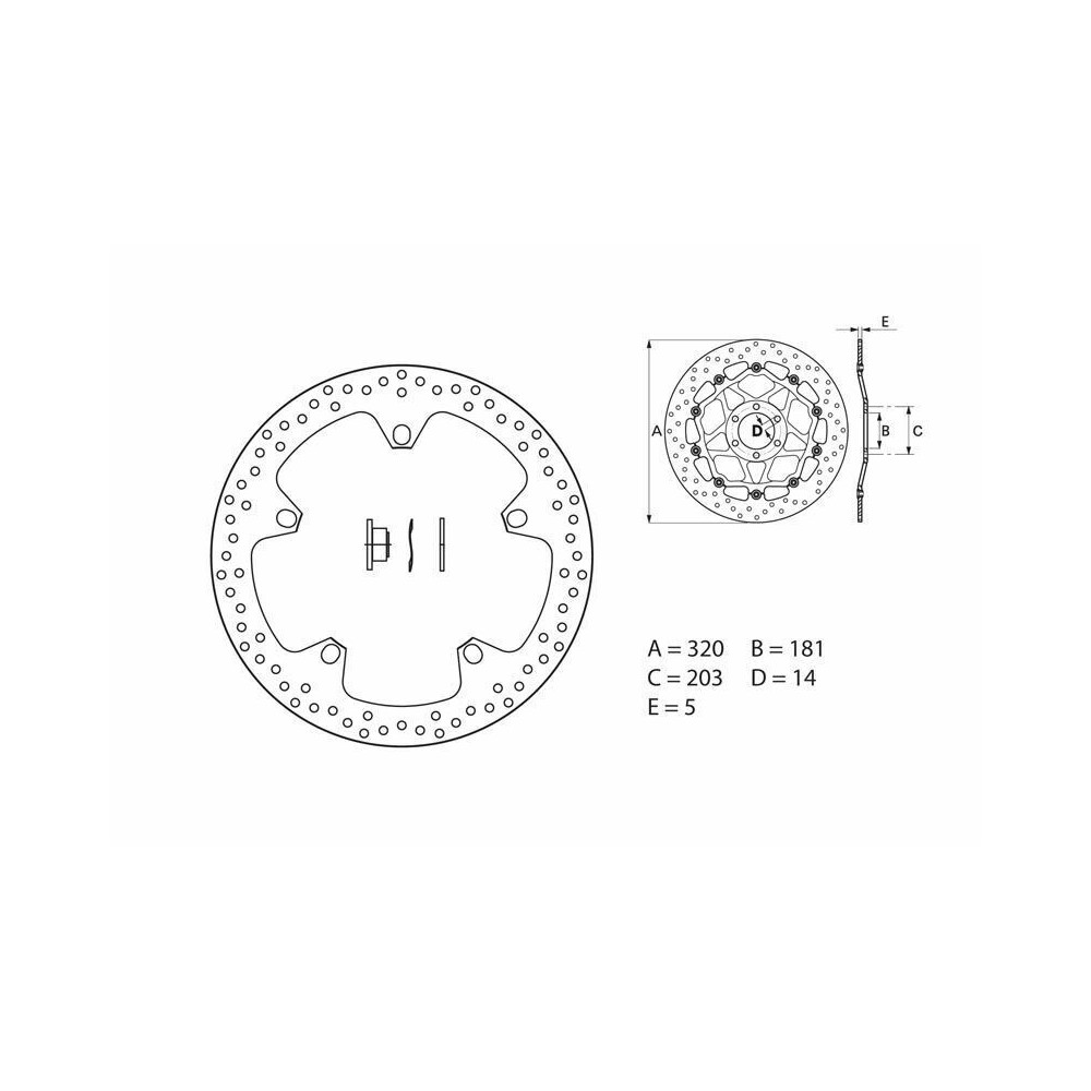 Disque de frein BREMBO Serie Oro rond fixe