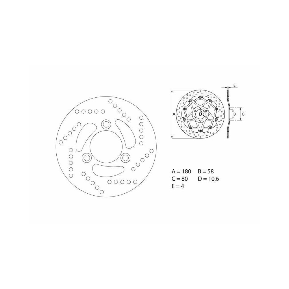 Disque de frein BREMBO Serie Oro rond fixe