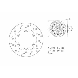 Disque de frein BREMBO Serie Oro rond fixe