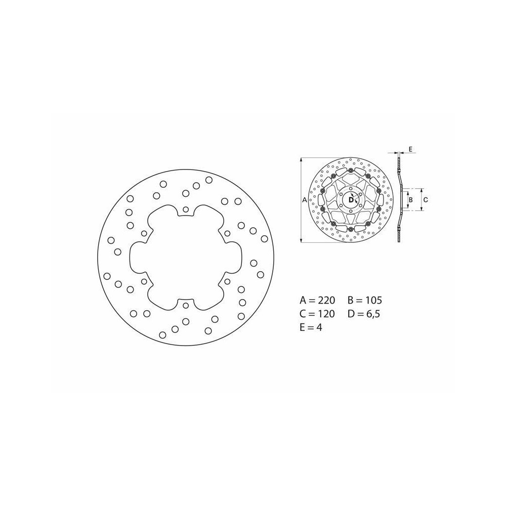 Disque de frein BREMBO Serie Oro rond fixe