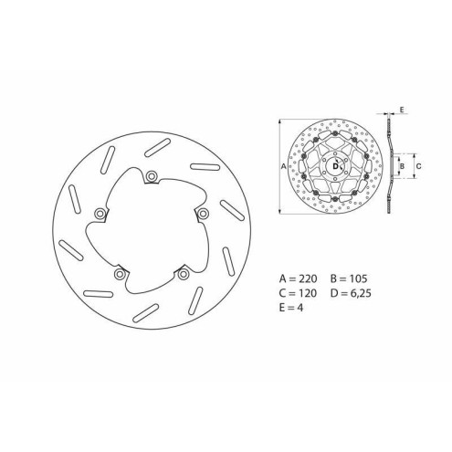 Disque de frein BREMBO Serie Oro rond fixe