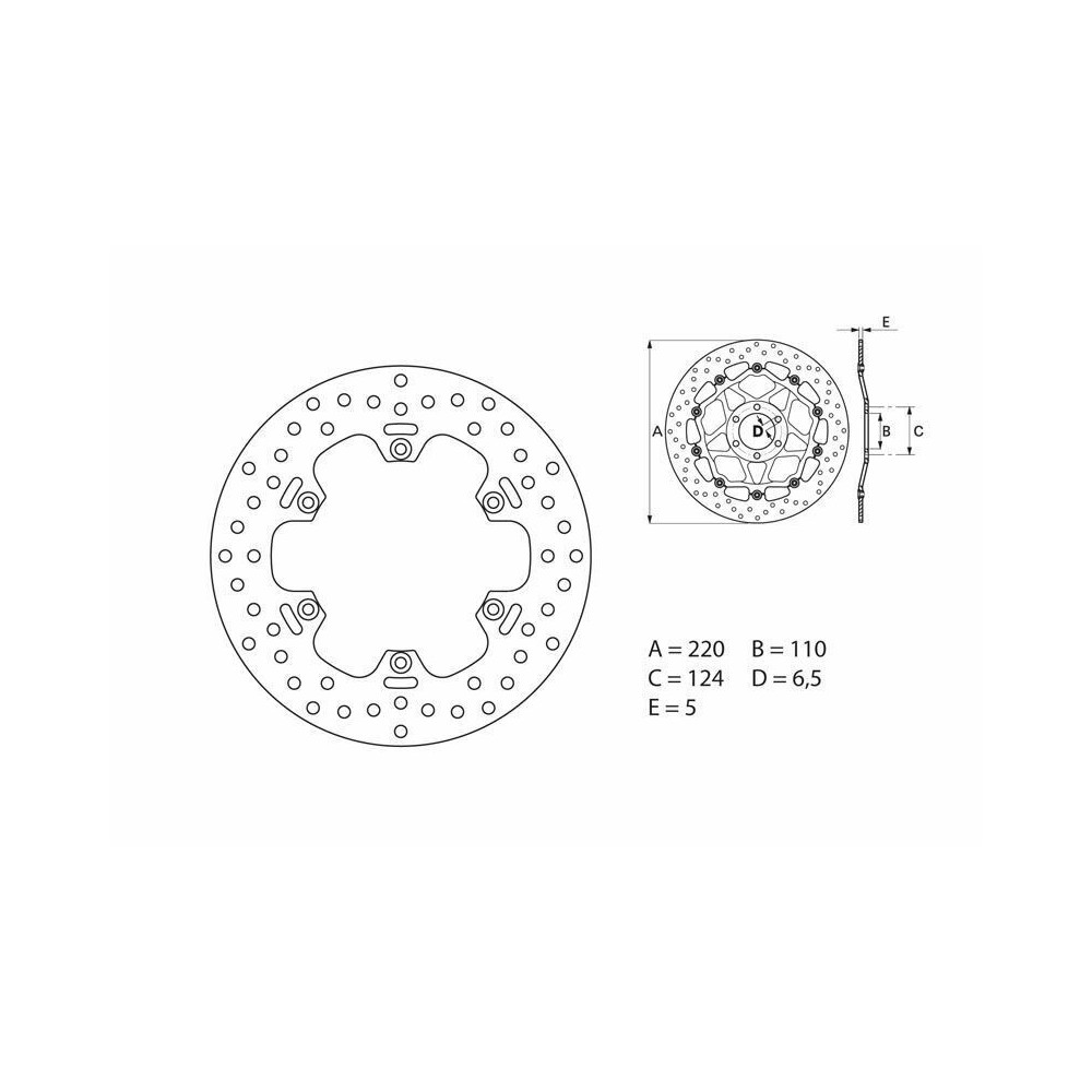 Disque de frein BREMBO Serie Oro rond fixe