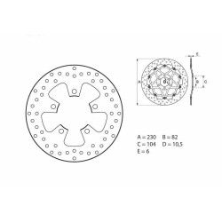 Disque de frein BREMBO Serie Oro rond fixe