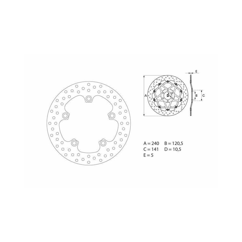 Disque de frein BREMBO Serie Oro rond fixe