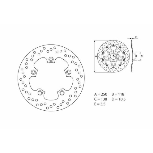 Disque de frein BREMBO Serie Oro rond fixe