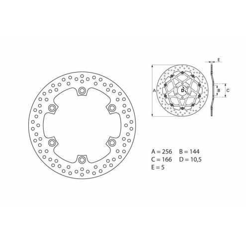 Disque de frein BREMBO Serie Oro rond fixe