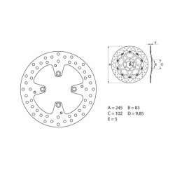 Disque de frein BREMBO Serie Oro rond fixe