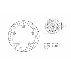 Disque de frein BREMBO Serie Oro rond fixe