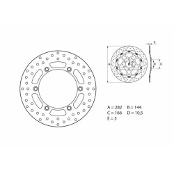 Disque de frein BREMBO Serie Oro rond fixe