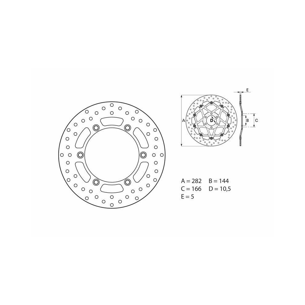 Disque de frein BREMBO Serie Oro rond fixe