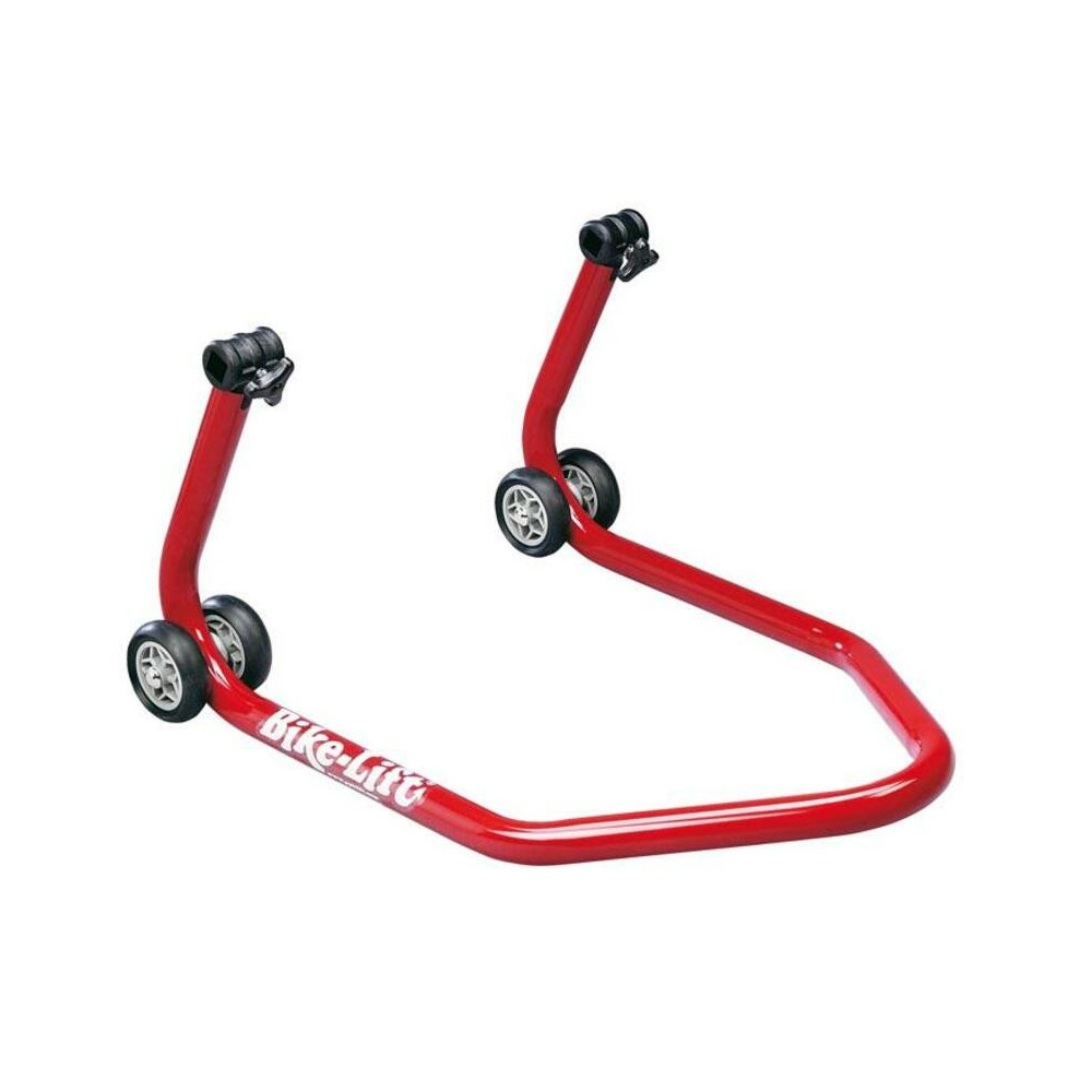 Béquille arrière universelle BIKE LIFT rouge avec supports caoutchouc en "L"