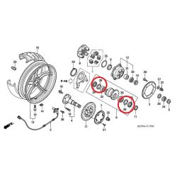 Clips interne 62mm excentrique roue arrière Honda