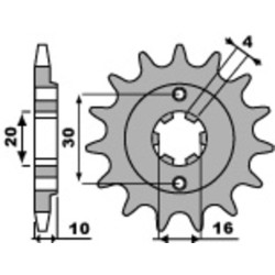 Pignon PBR acier standard 720 - 520 - 13 dents PBR 1 - AVSmoto Racing Parts 