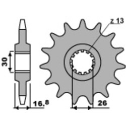 Pignon PBR acier standard 347 - 530 - 15 dents PBR 1 - AVSmoto Racing Parts 