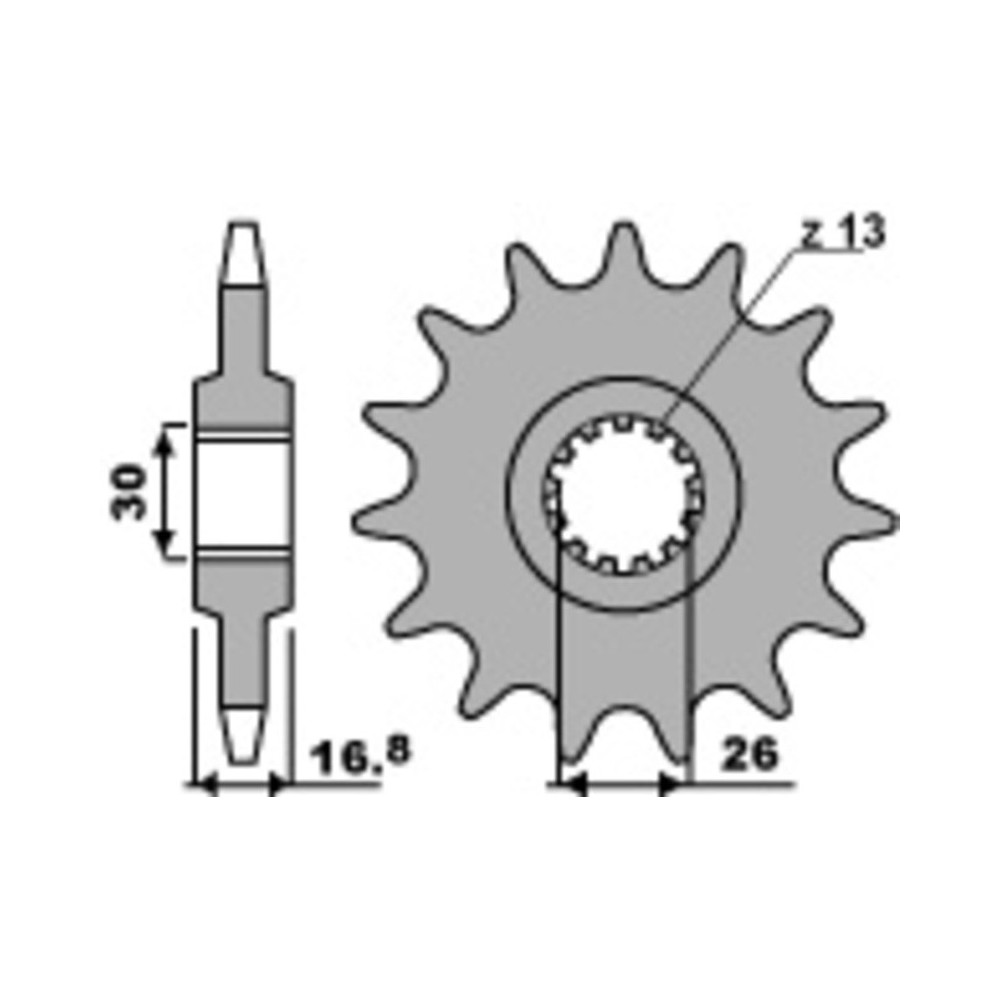 Pignon PBR acier standard 347 - 530 - 16 dents PBR 1 - AVSmoto Racing Parts 