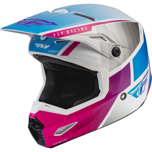 Casque FLY RACING Kinetic Drift - rose/blanc/bleu 1 - AVSmoto Racing Parts 