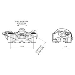 Etrier de frein avant gauche BREMBO M50 titane Ø30mm