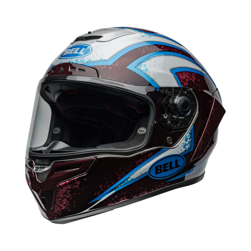 Casque BELL Race Star DLX Flex - Xenon Gloss Blue/Retina BELL 1 - AVSmoto Racing Parts 