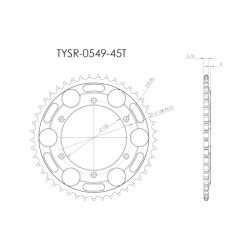 Couronne pour conversion roue mono écrou Tyga, Honda VFR 750