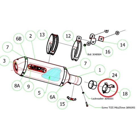 Collier fixation pare-chaleur Arrow GSX-R 1000 2017+