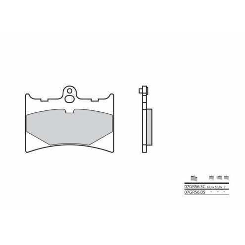 Plaquettes de frein avant Brembo 07GR56 05 organique, Aprilia 125 AF-1 RS Brembo 1 - AVSmoto Racing Parts 