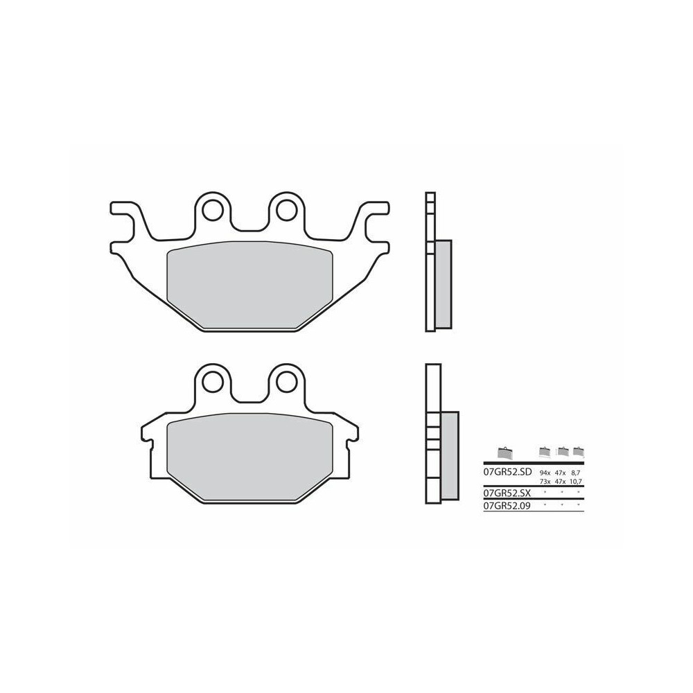 Plaquettes de frein BREMBO route carbone céramique - 07GR5209