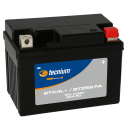 Batterie TECNIUM sans entretien activé usine - BTX4L+/BTZ5S Tecnium 1 - AVSmoto Racing Parts 