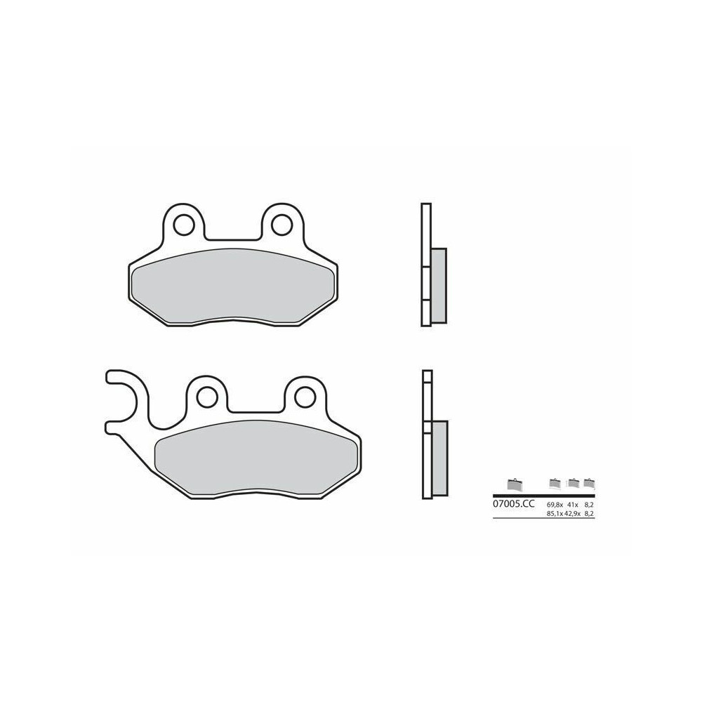 Plaquettes de frein BREMBO Scooter carbone céramique - 07005 Brembo 1 - AVSmoto Racing Parts 